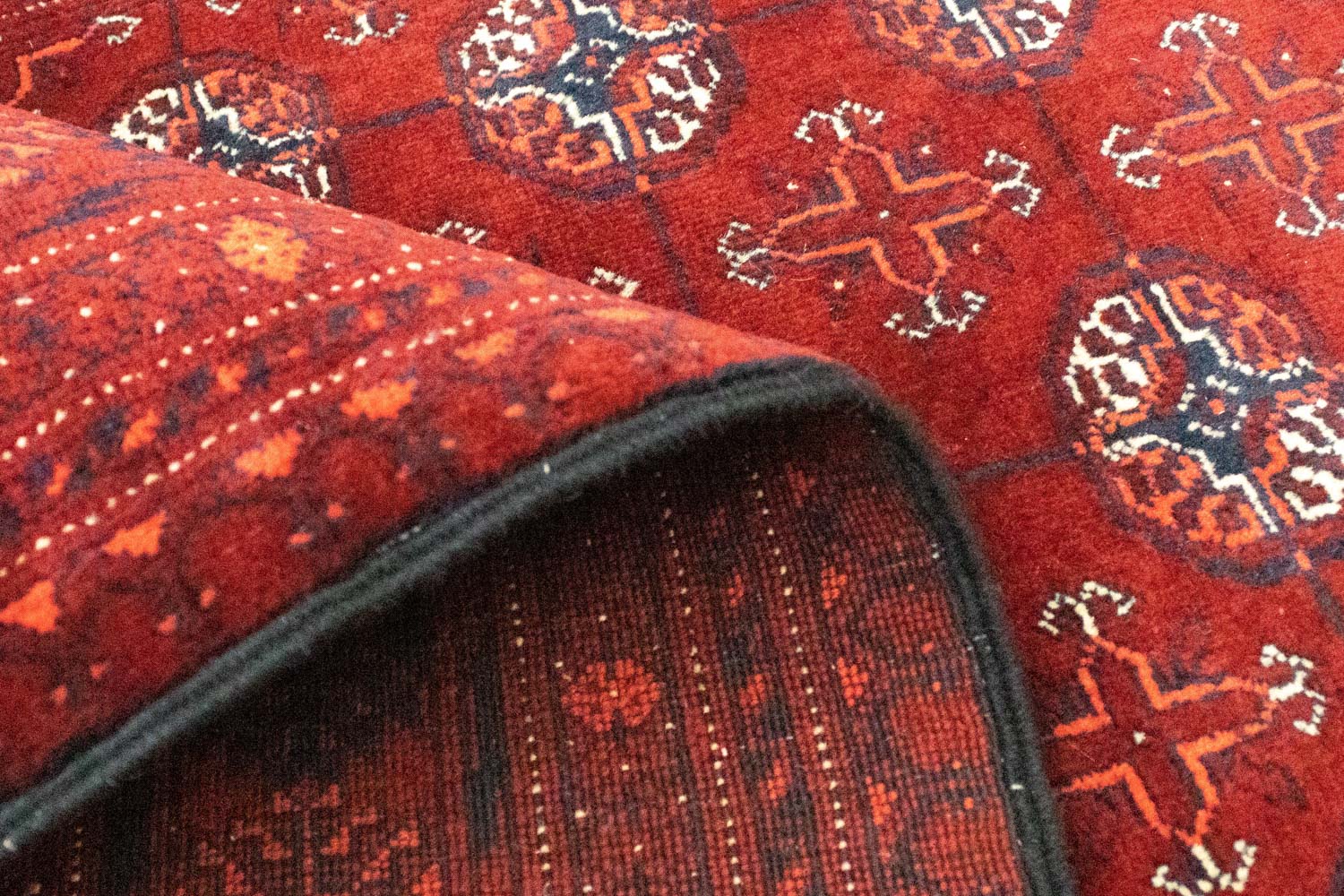 Tappeto corsia Tappeto afgano - Bukhara - 293 x 87 cm - rosso scuro