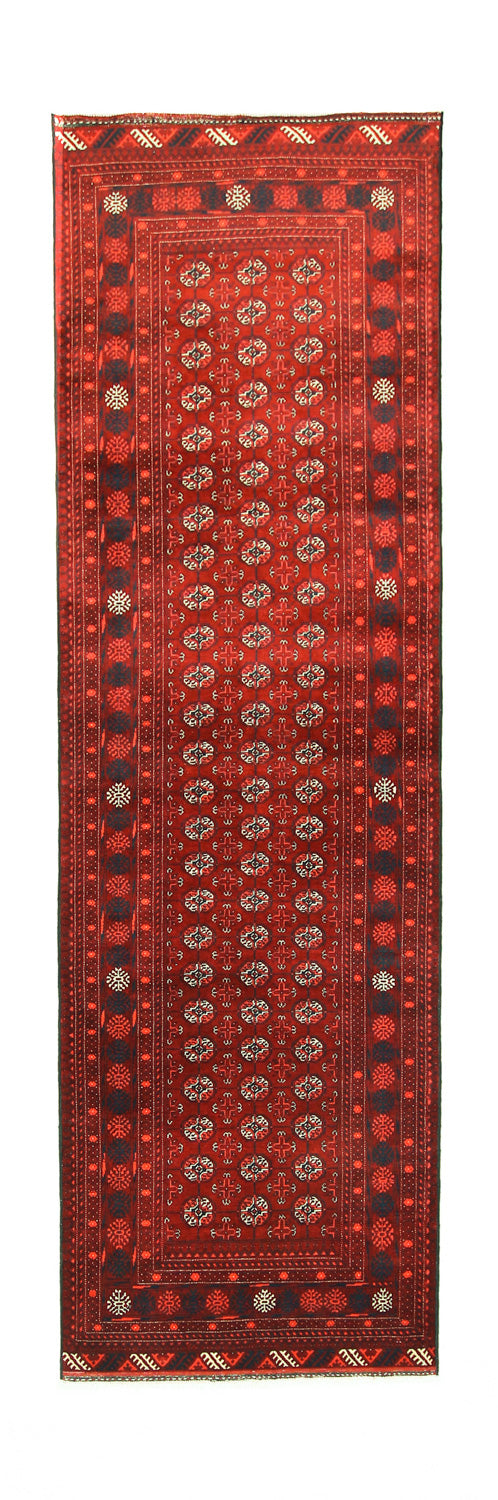 Tappeto corsia Tappeto afgano - Bukhara - 294 x 84 cm - rosso scuro