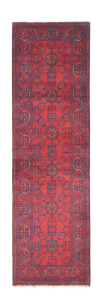 Tappeto corsia Tappeto afgano - Kunduz - 287 x 83 cm - rosso scuro
