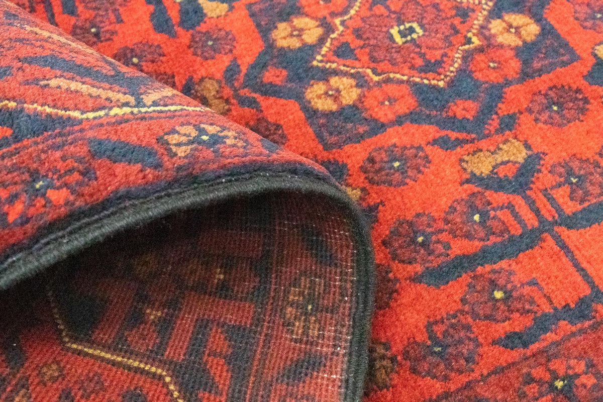 Tappeto corsia Tappeto afgano - Kunduz - 290 x 80 cm - rosso scuro