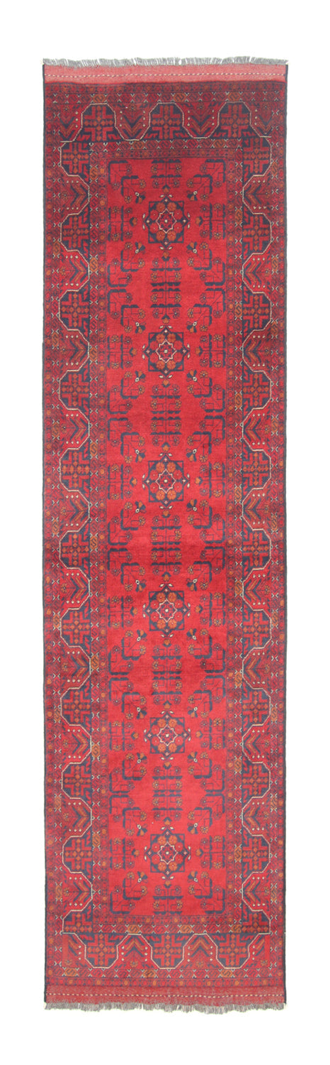 Tappeto corsia Tappeto afgano - Kunduz - 294 x 80 cm - rosso