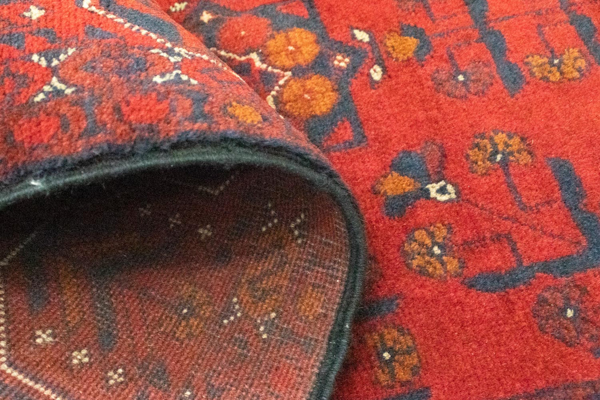 Tappeto corsia Tappeto afgano - Kunduz - 294 x 80 cm - rosso