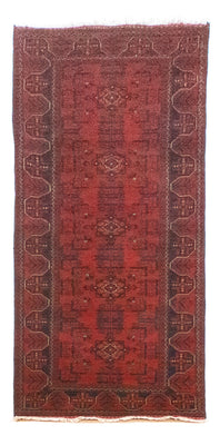 Tappeto corsia Tappeto afgano - Kunduz - 285 x 80 cm - rosso