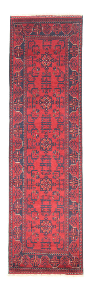 Tappeto corsia Tappeto afgano - Kunduz - 297 x 79 cm - rosso