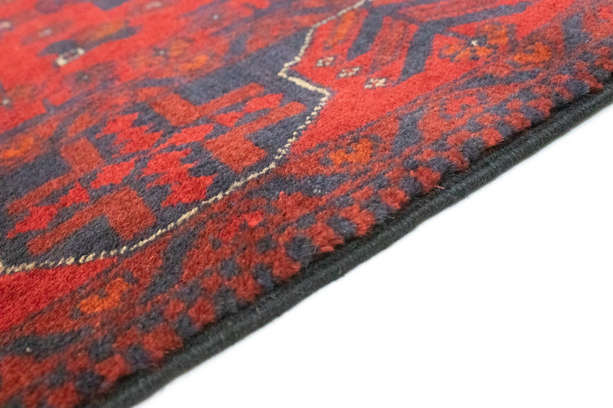 Tappeto corsia Tappeto afgano - Kunduz - 297 x 79 cm - rosso