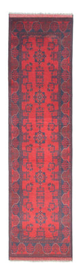 Tappeto corsia Tappeto afgano - Kunduz - 289 x 77 cm - rosso