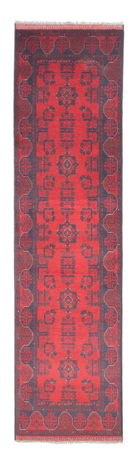Tappeto corsia Tappeto afgano - Kunduz - 289 x 77 cm - rosso