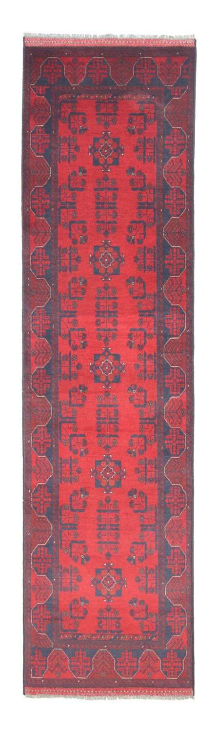 Tappeto corsia Tappeto afgano - Kunduz - 289 x 77 cm - rosso