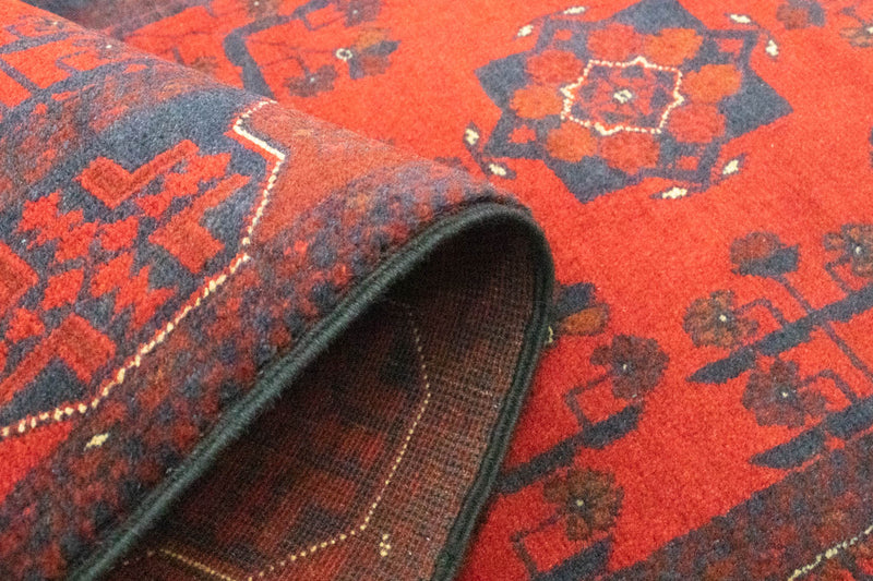 Tappeto corsia Tappeto afgano - Kunduz - 289 x 77 cm - rosso