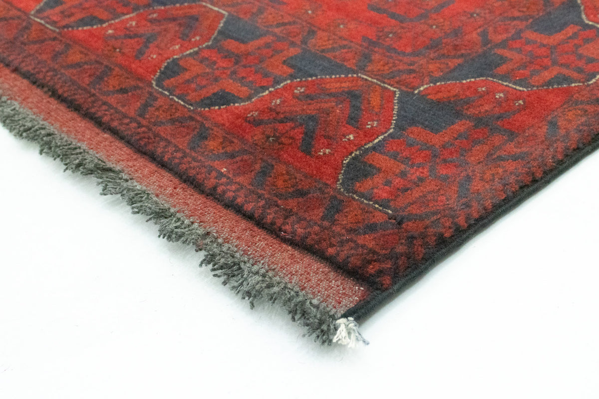 Tappeto corsia Tappeto afgano - Kunduz - 296 x 77 cm - rosso