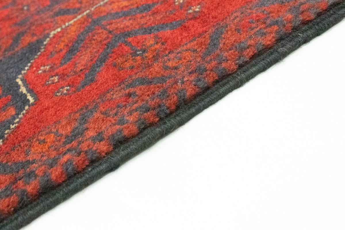 Tappeto corsia Tappeto afgano - Kunduz - 296 x 77 cm - rosso
