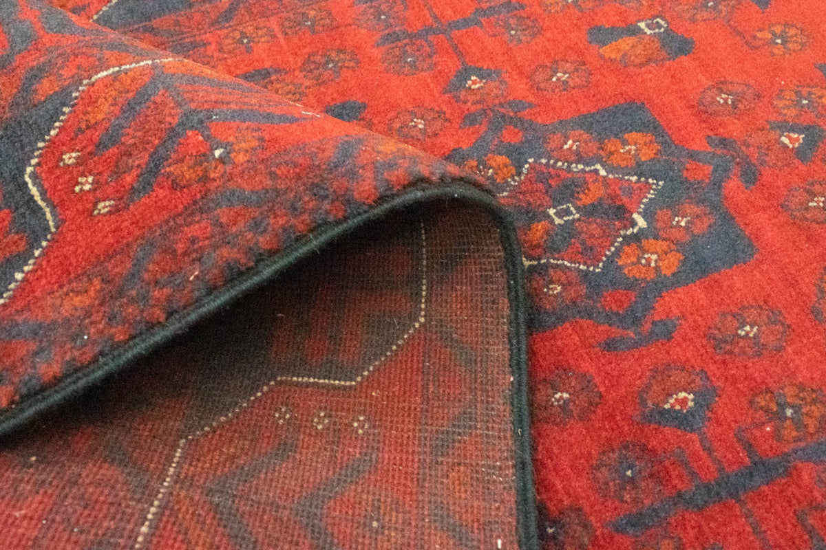 Tappeto corsia Tappeto afgano - Kunduz - 296 x 77 cm - rosso