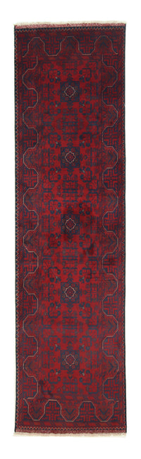 Tappeto corsia Tappeto afgano - Kunduz - 290 x 79 cm - rosso scuro