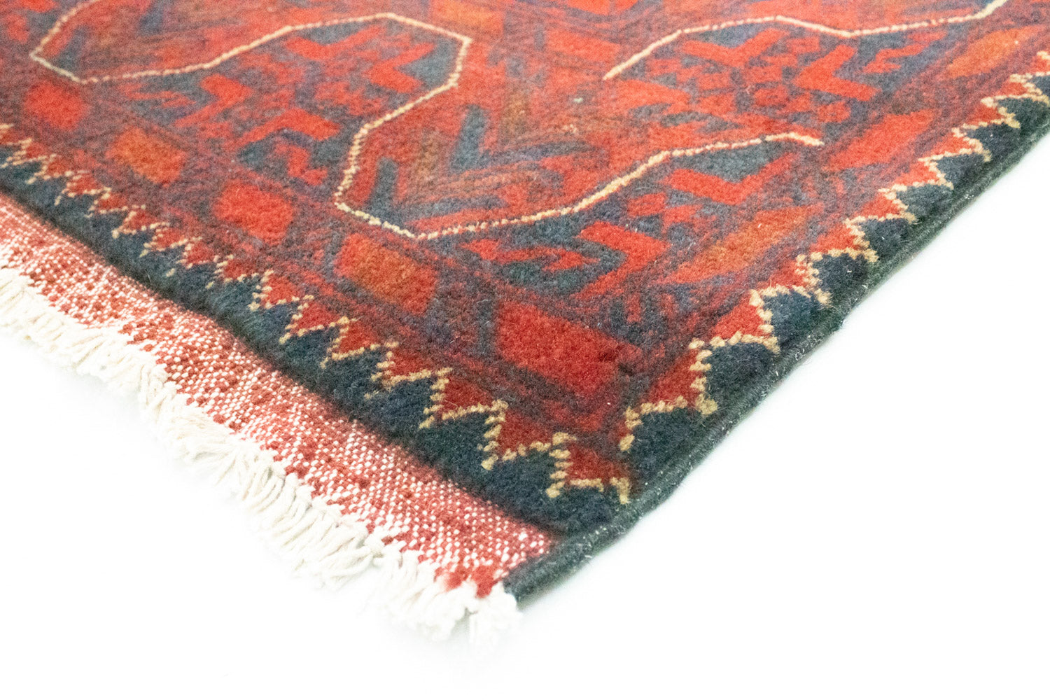 Tappeto corsia Tappeto afgano - Kunduz - 290 x 79 cm - rosso scuro