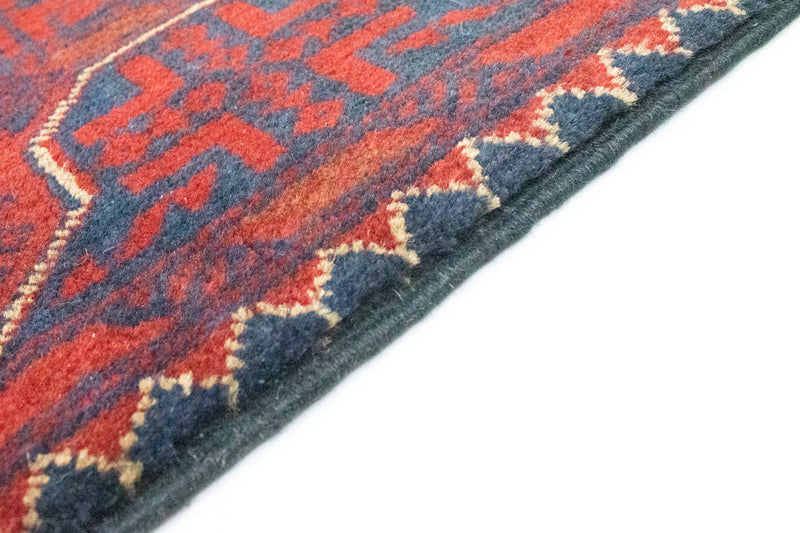 Tappeto corsia Tappeto afgano - Kunduz - 290 x 79 cm - rosso scuro
