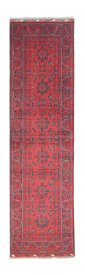 Tappeto corsia Tappeto afgano - Kunduz - 302 x 78 cm - rosso