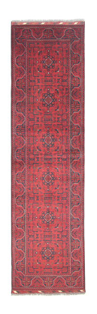 Tappeto corsia Tappeto afgano - Kunduz - 302 x 78 cm - rosso