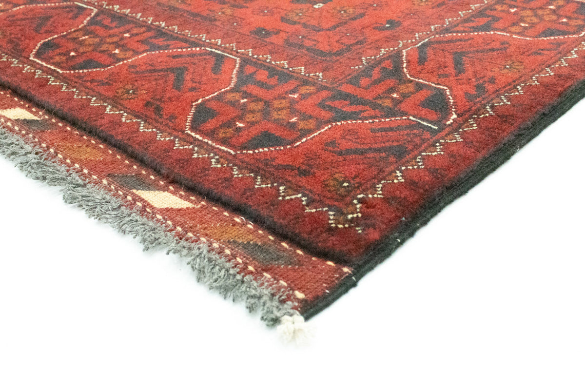 Tappeto corsia Tappeto afgano - Kunduz - 302 x 78 cm - rosso
