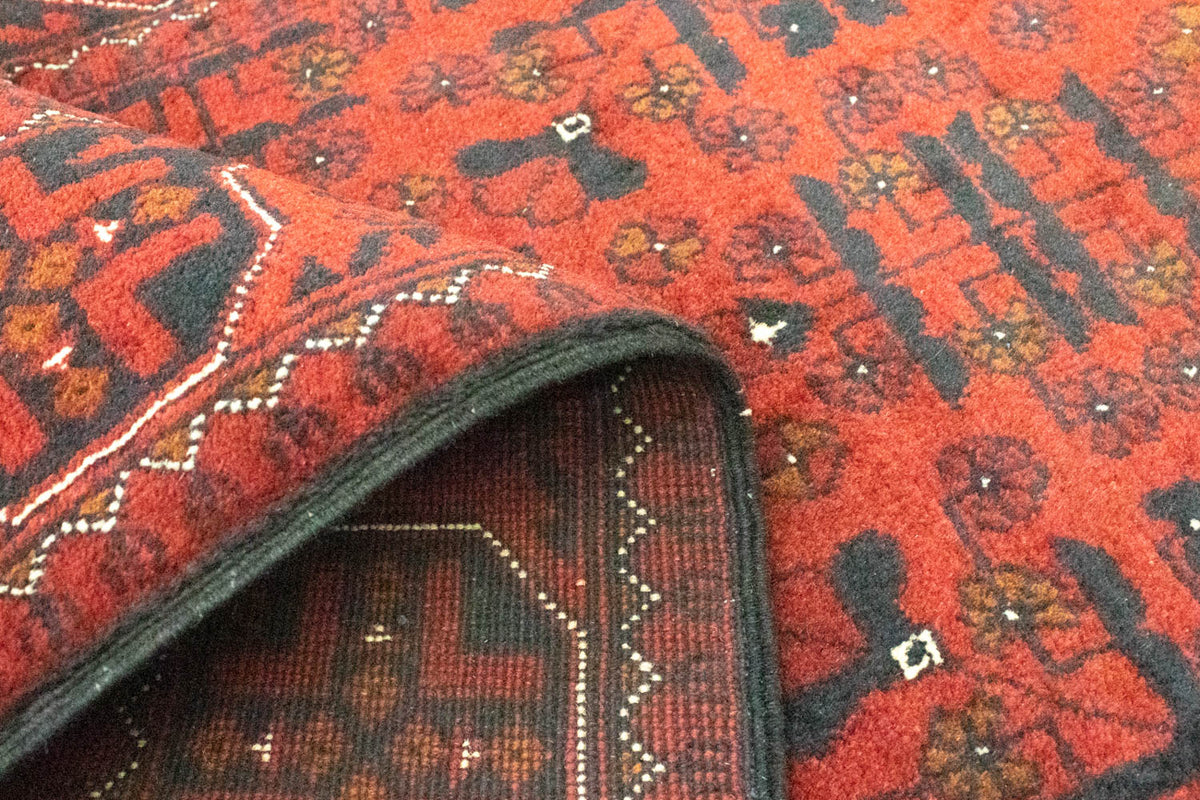 Tappeto corsia Tappeto afgano - Kunduz - 302 x 78 cm - rosso