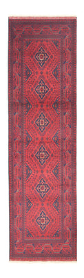 Tappeto corsia Tappeto afgano - Kunduz - 296 x 84 cm - rosso scuro