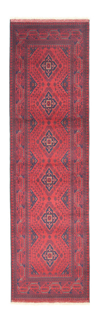 Tappeto corsia Tappeto afgano - Kunduz - 296 x 84 cm - rosso scuro
