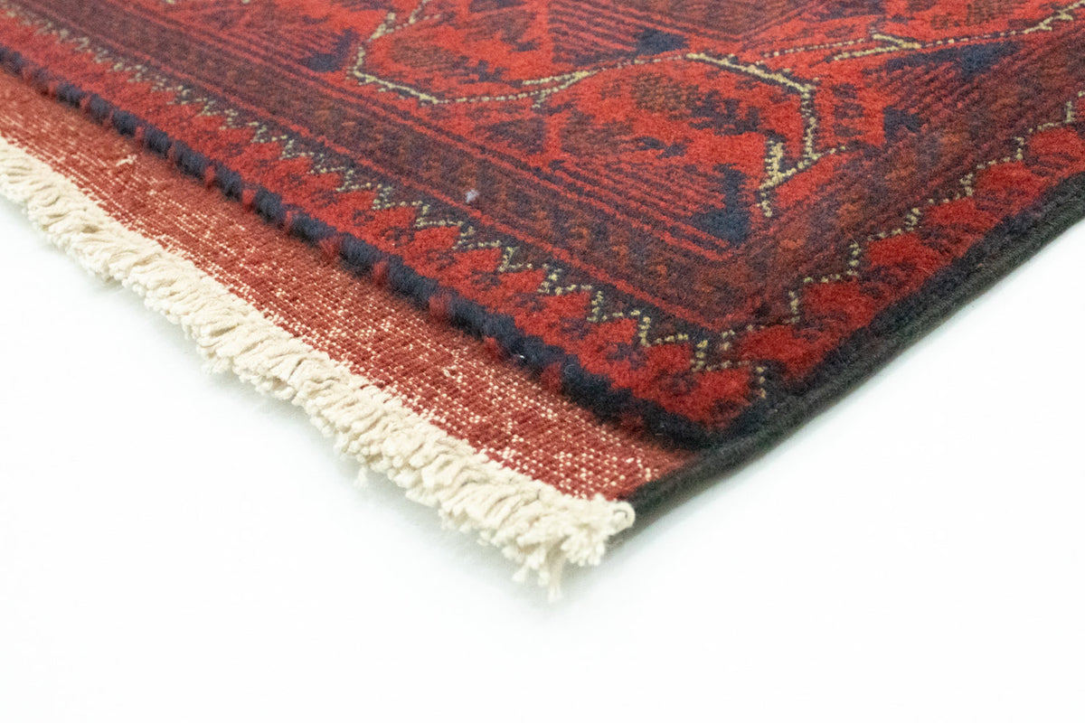 Tappeto corsia Tappeto afgano - Kunduz - 296 x 84 cm - rosso scuro