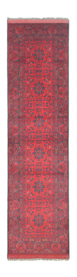 Tappeto corsia Tappeto afgano - Kunduz - 297 x 74 cm - rosso