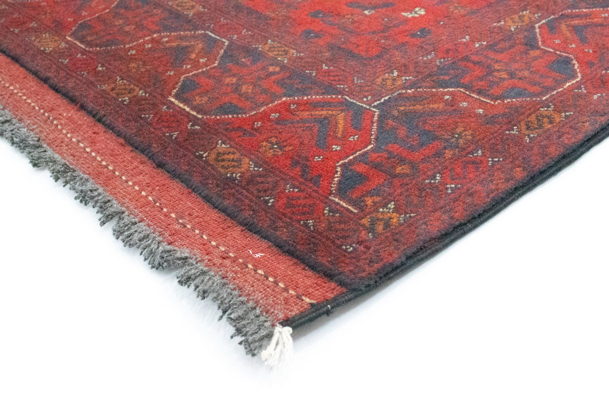 Tappeto corsia Tappeto afgano - Kunduz - 297 x 74 cm - rosso