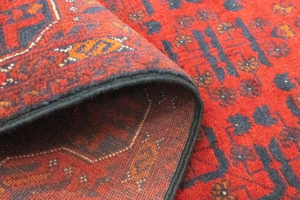 Tappeto corsia Tappeto afgano - Kunduz - 297 x 74 cm - rosso