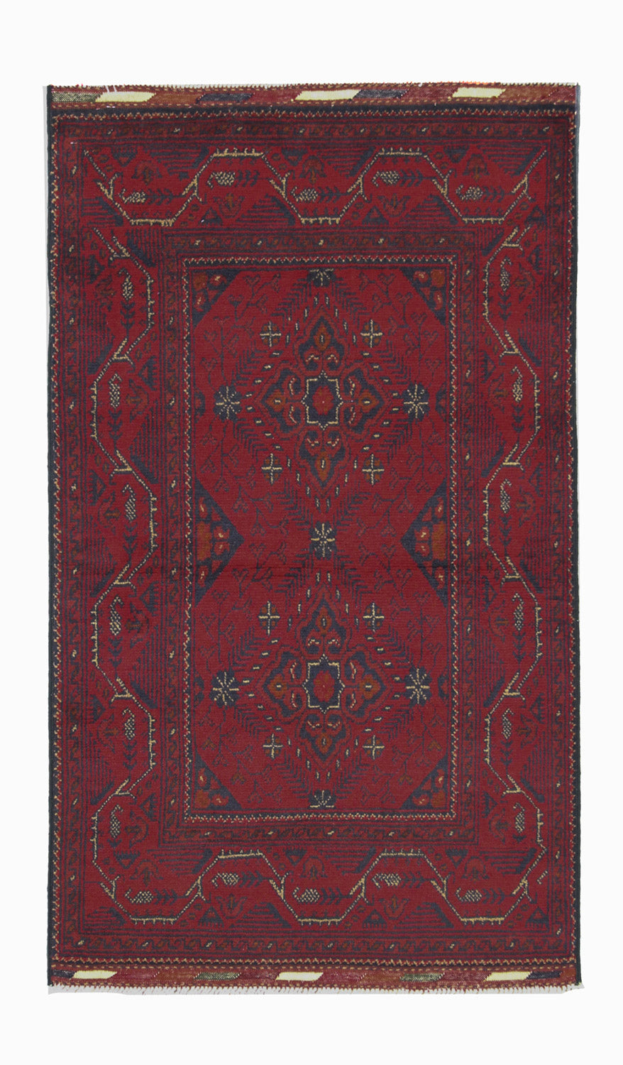 Tappeto afgano - Kunduz - 123 x 75 cm - rosso scuro