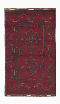 Tappeto afgano - Kunduz - 123 x 75 cm - rosso scuro