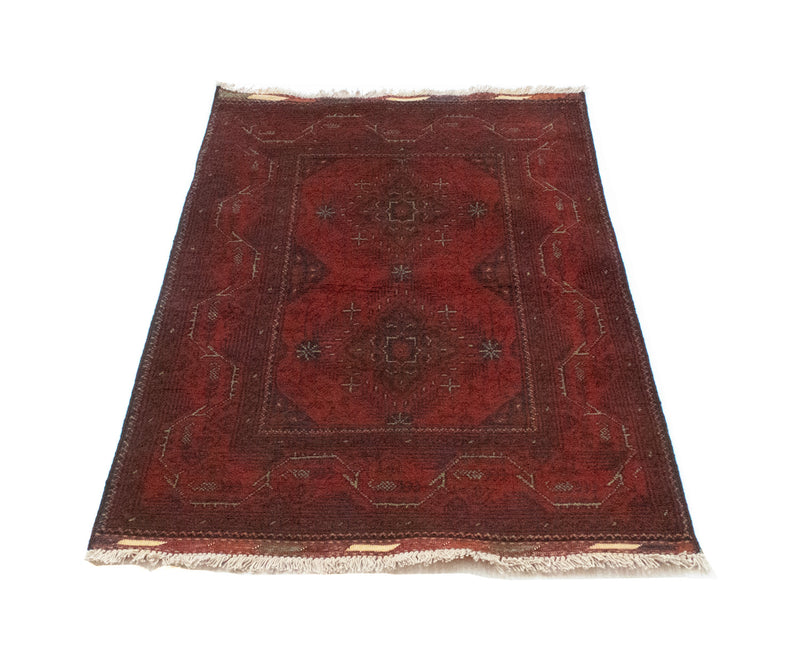 Tappeto afgano - Kunduz - 123 x 75 cm - rosso scuro