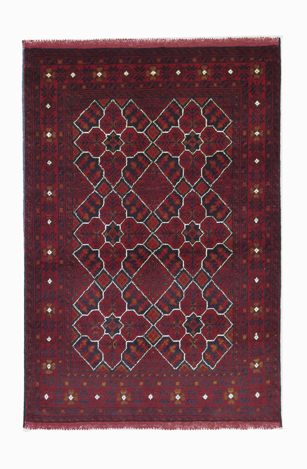 Tappeto afgano - Kunduz - 121 x 82 cm - rosso scuro
