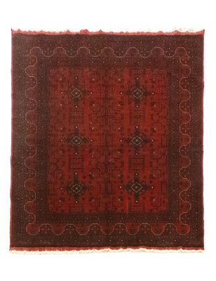 Tappeto afgano - Kunduz - 199 x 152 cm - rosso