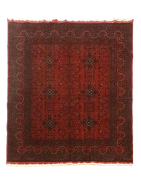 Tappeto afgano - Kunduz - 199 x 152 cm - rosso