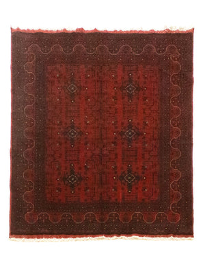 Tappeto afgano - Kunduz - 199 x 152 cm - rosso