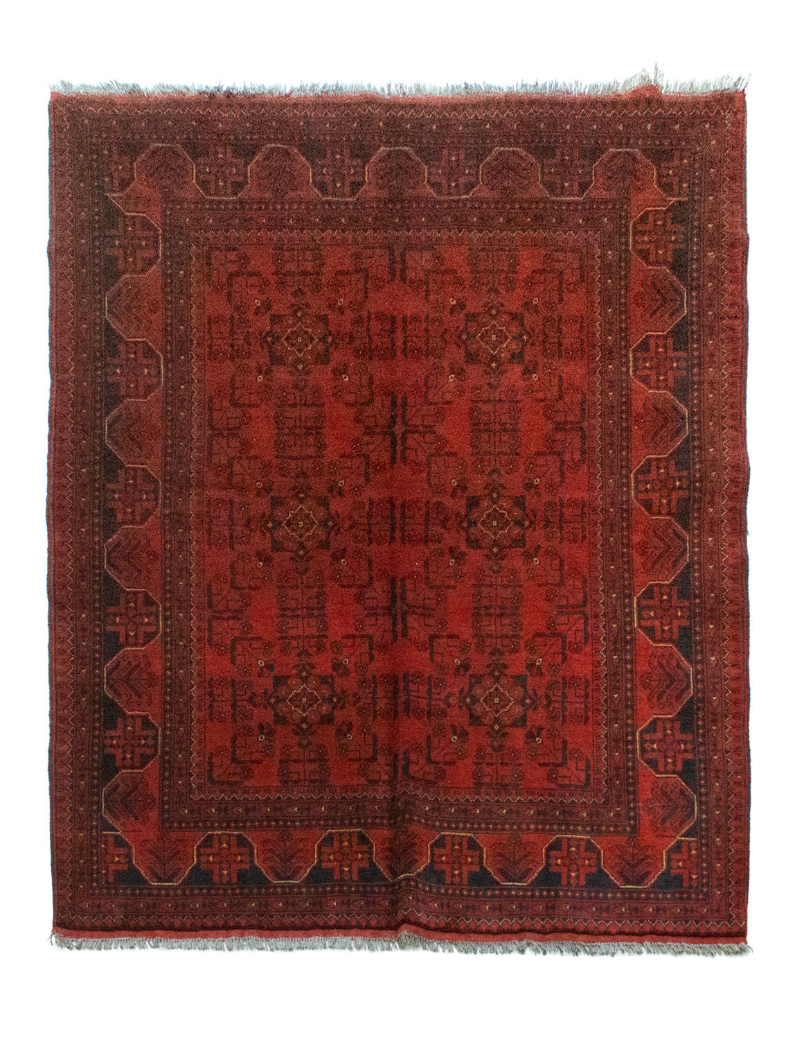 Tappeto afgano - Kunduz - 193 x 151 cm - rosso