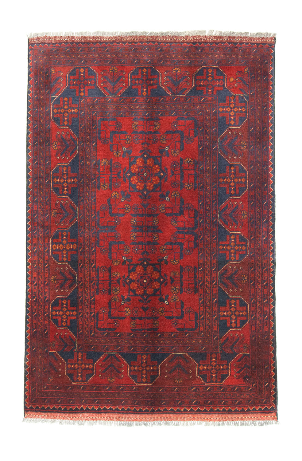 Tappeto afgano - Kunduz - 147 x 97 cm - rosso