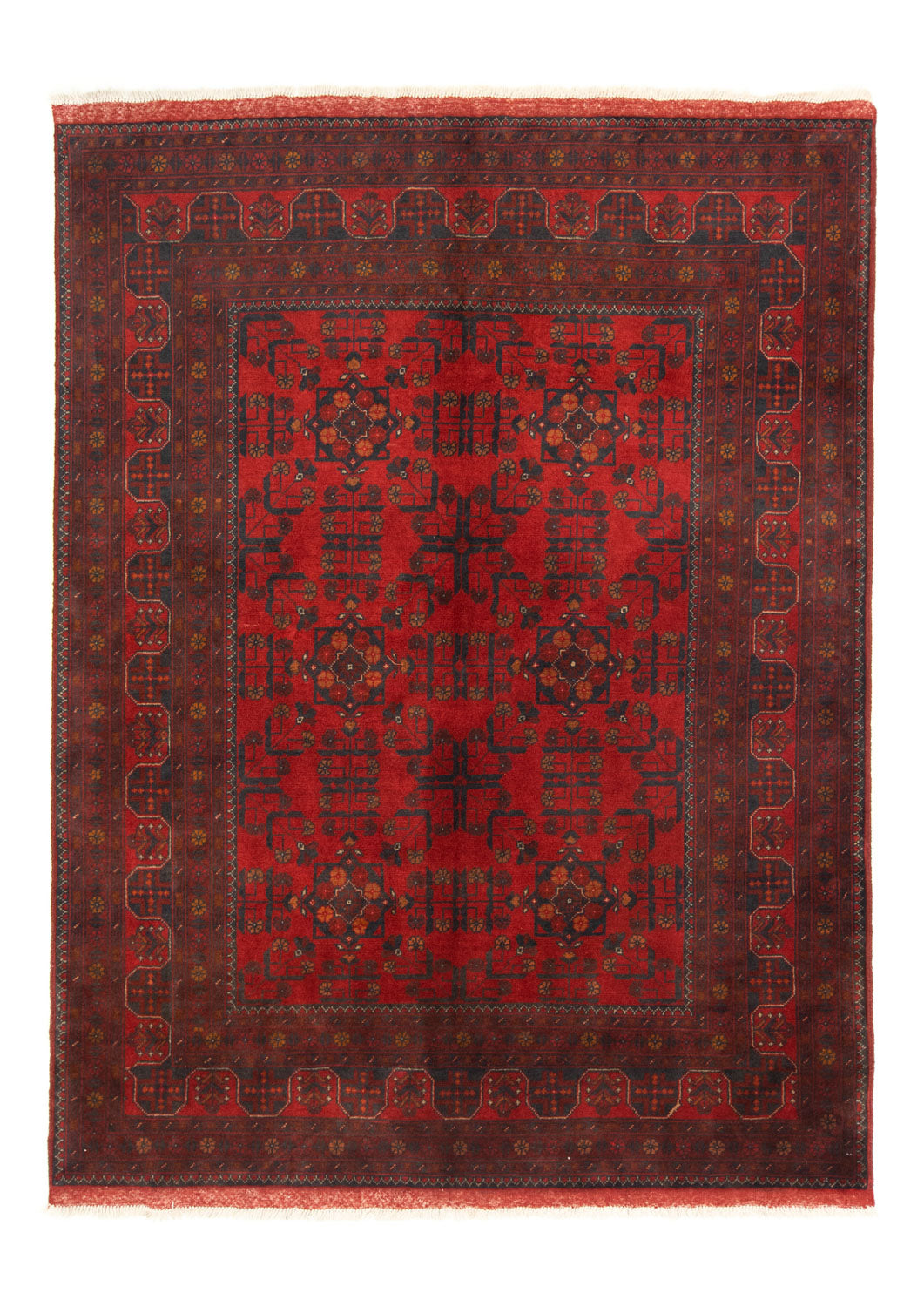 Tappeto afgano - Kunduz - 196 x 151 cm - rosso