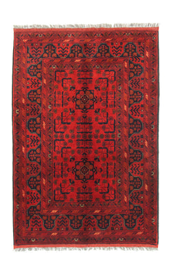 Tappeto afgano - Kunduz - 156 x 105 cm - rosso