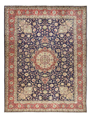 Tappeto Persero - Tabriz - Reale - 400 x 300 cm - blu scuro