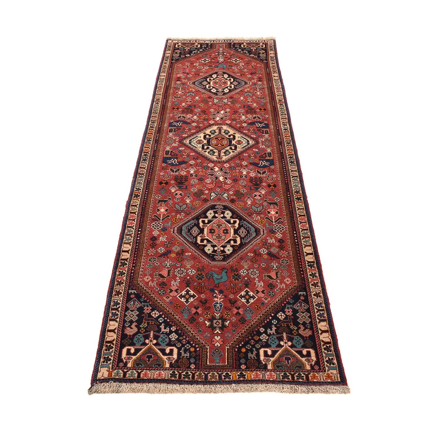 Tappeto corsia Tappeto Gabbeh - Kashkuli Persero - 296 x 80 cm - rosso