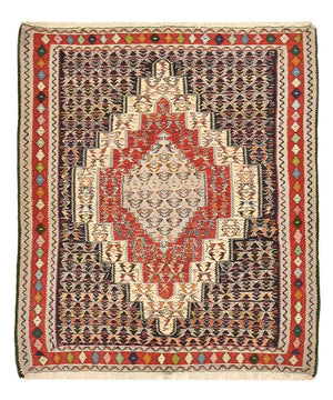 Tappeto Kelim - Orientale quadrato  - 147 x 130 cm - rosso