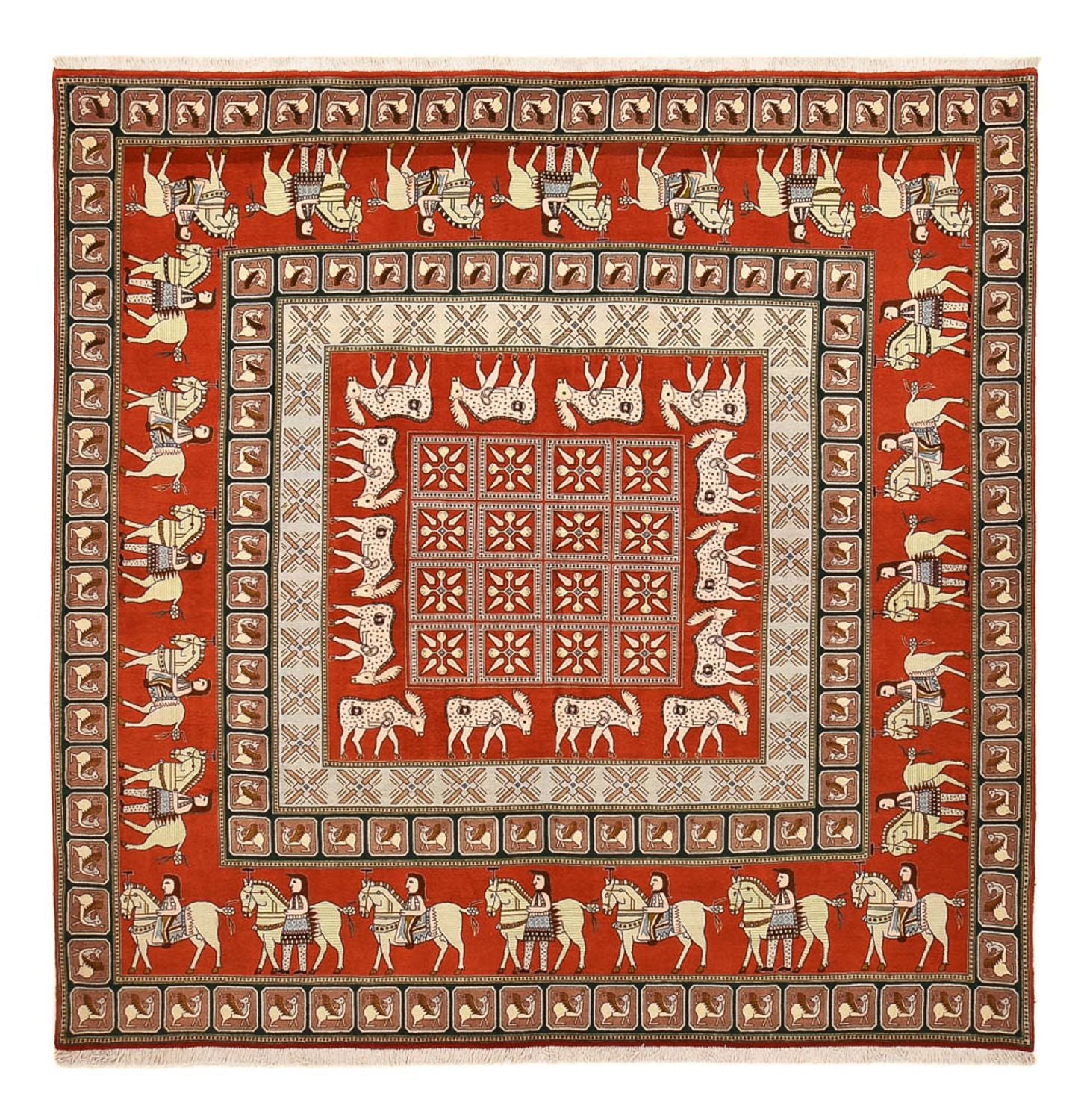 Tappeto Persero - Tabriz - Reale quadrato  - 255 x 245 cm - multicolore