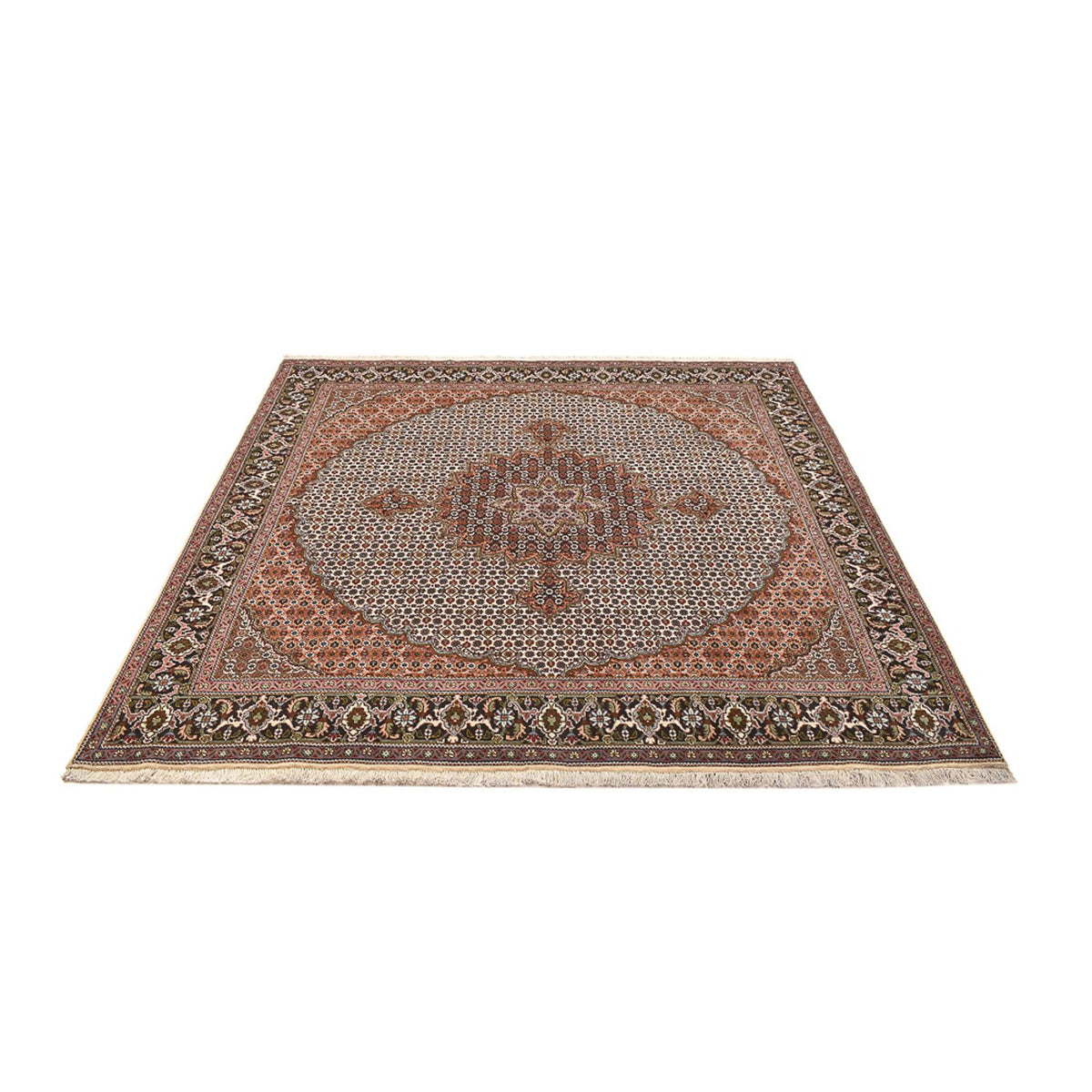 Tappeto Persero - Tabriz - Reale quadrato  - 207 x 204 cm - marrone