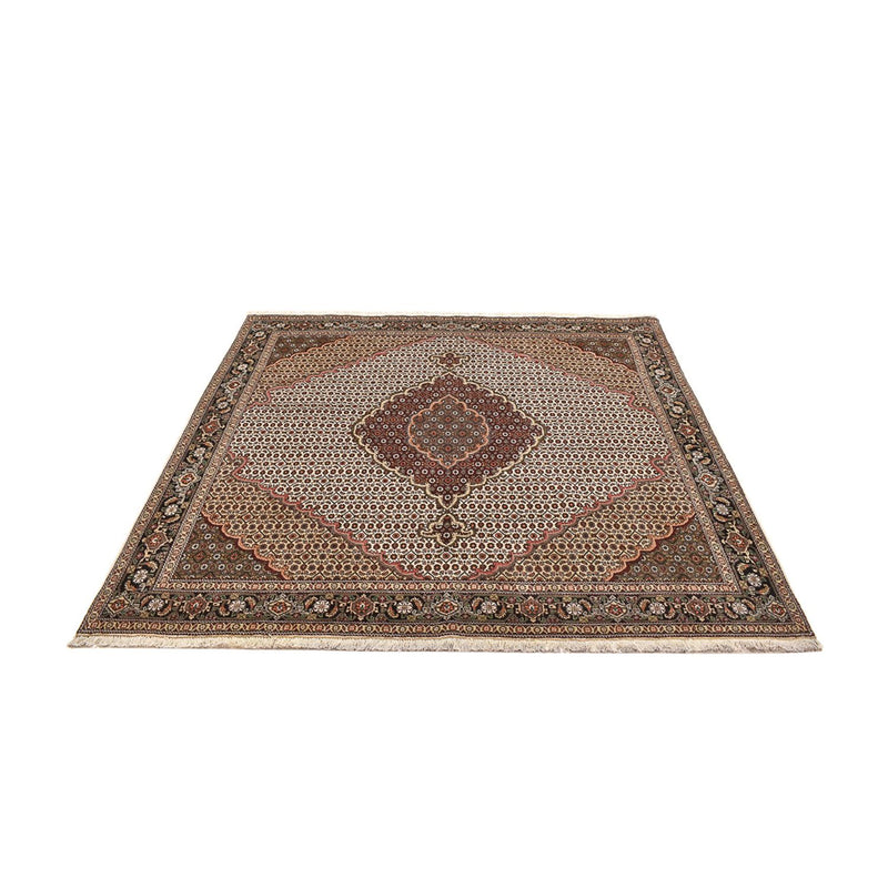 Tappeto Persero - Tabriz - Reale quadrato  - 200 x 200 cm - marrone chiaro