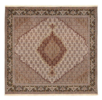 Tappeto Persero - Tabriz - Reale quadrato  - 202 x 196 cm - marrone chiaro