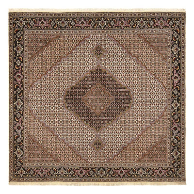 Tappeto Persero - Tabriz - Reale quadrato  - 204 x 204 cm - marrone