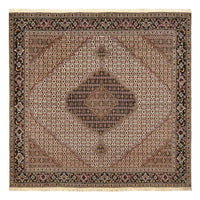 Tappeto Persero - Tabriz - Reale quadrato  - 204 x 204 cm - marrone