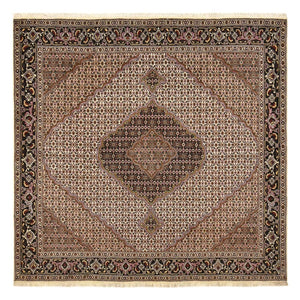 Tappeto Persero - Tabriz - Reale quadrato  - 204 x 204 cm - marrone